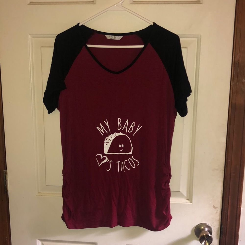 New maternity tee “My baby ❤️s tacos” (Lg)
